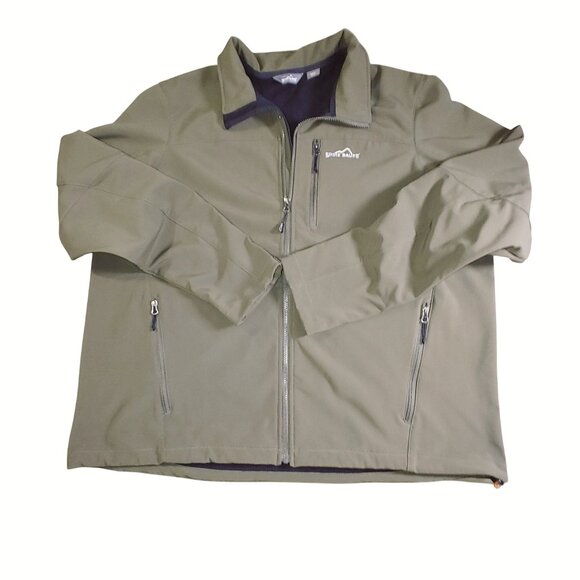 Eddie Bauer DWR Jacket Coat Full Zip 3X Brown Black Soft Shell Pockets Outerwear - Picture 9 of 16